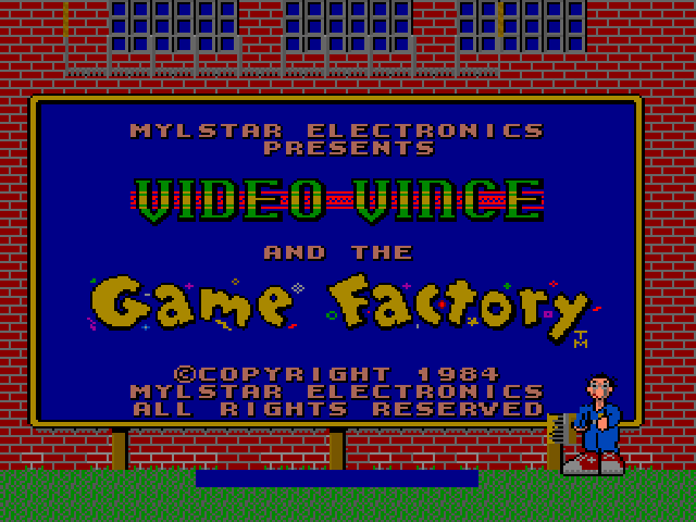 Video Vince and the Game Factory (prototype) Title Screen
